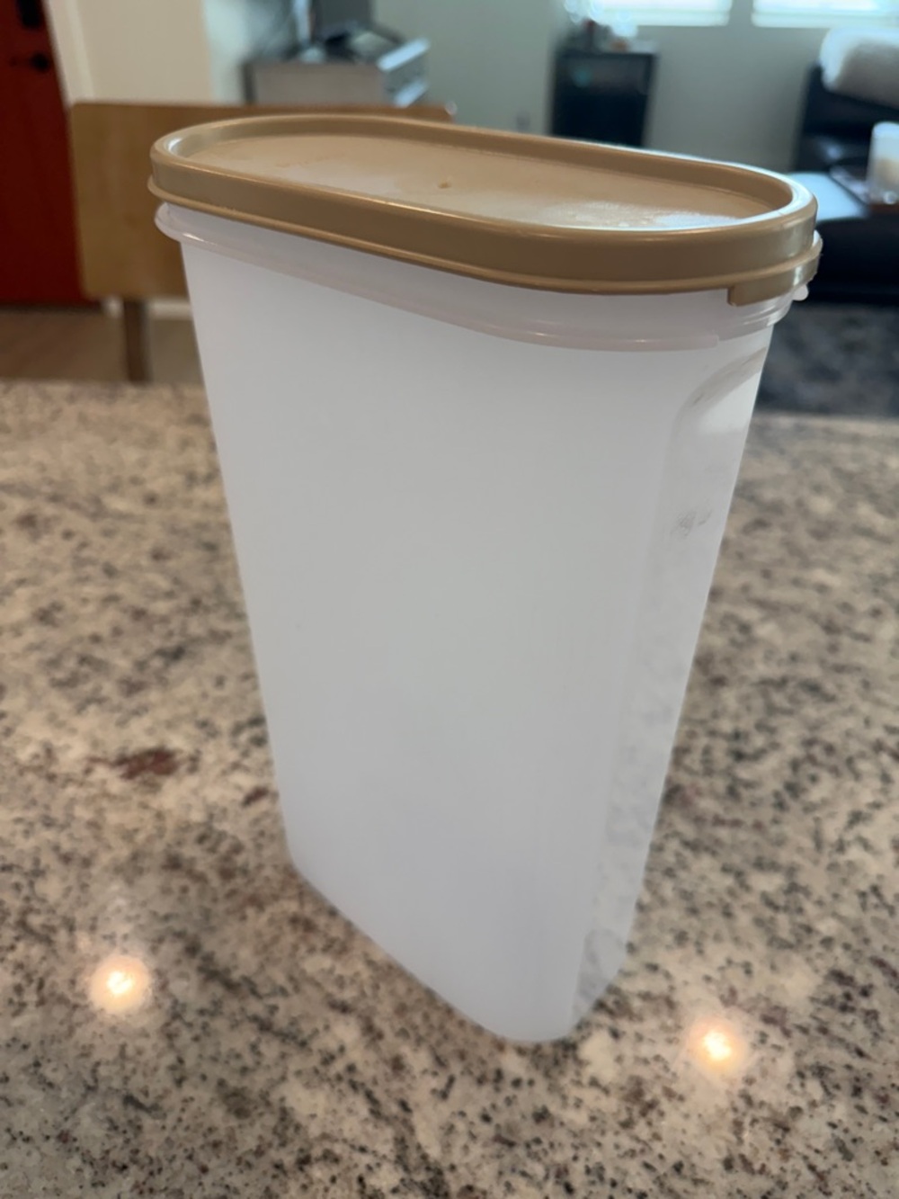Airtight Plastic Pantry Container with Tan Lid - Home Kitchen
